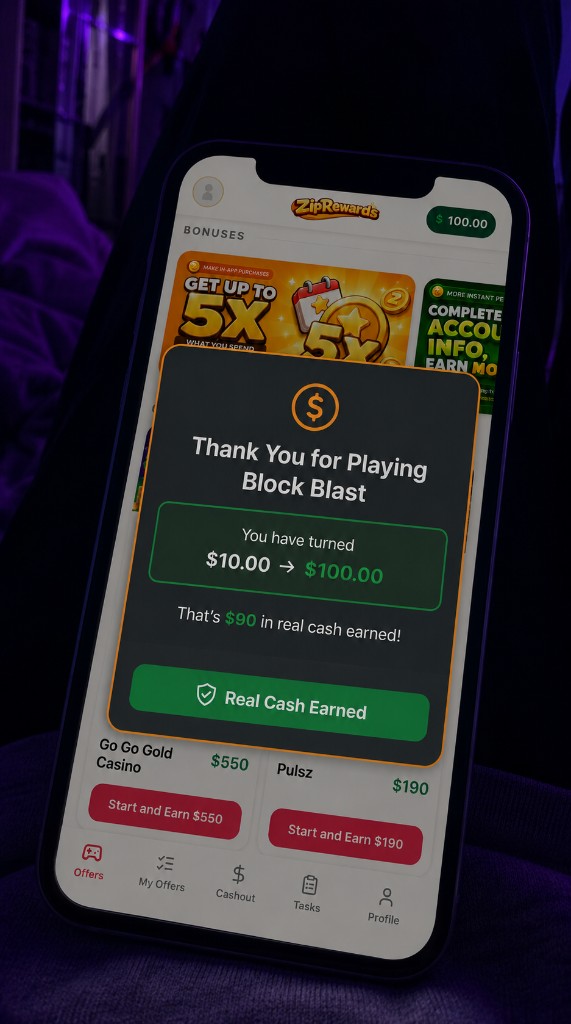 Cashout confirmation screen on a phone